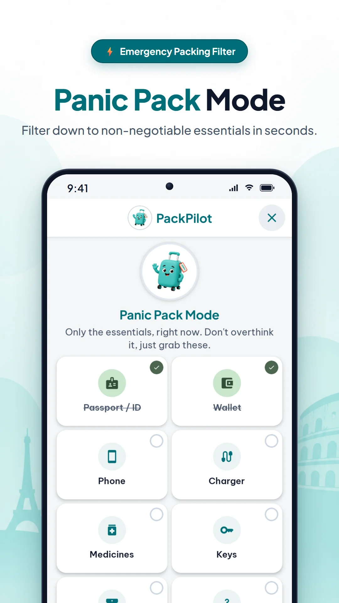 PackPilot Screenshot 5 - Panic Pack Mode