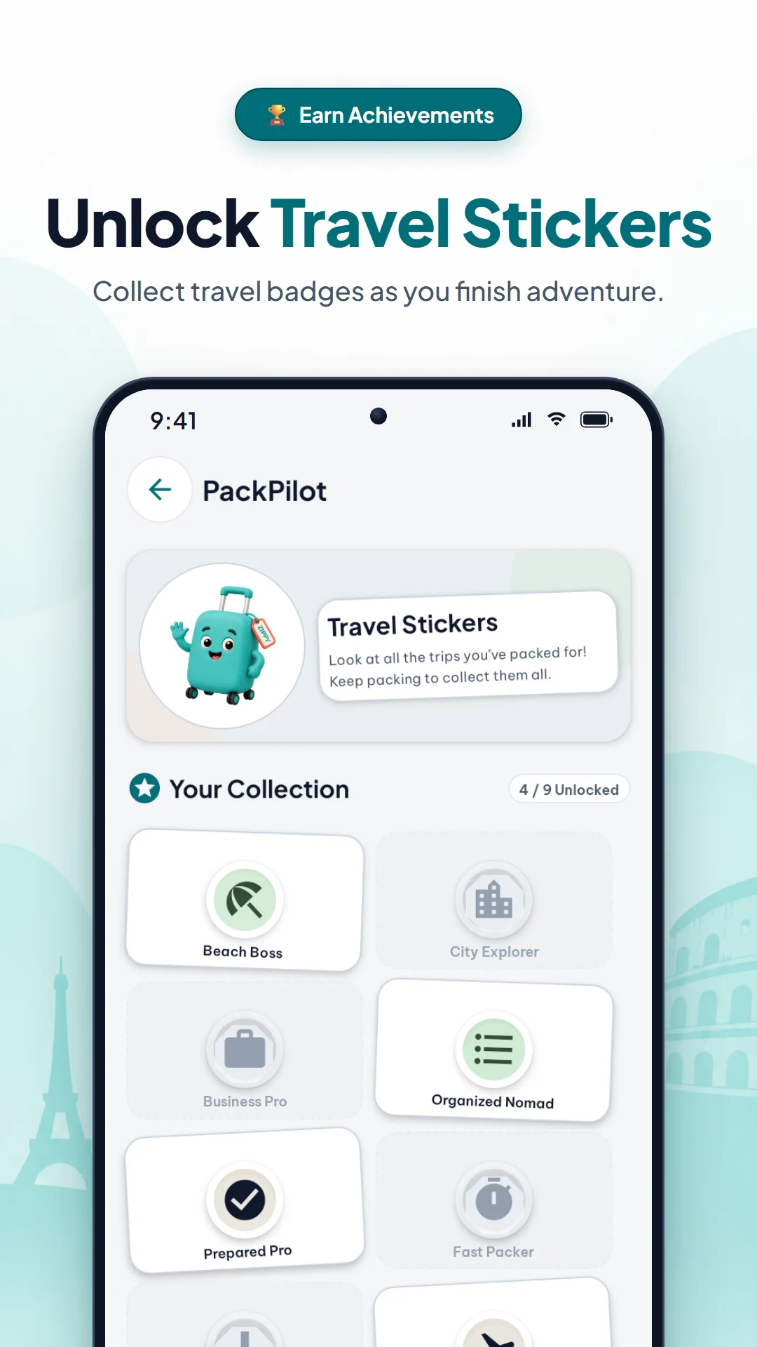 PackPilot Screenshot 6 - Travel Badges & Stickers