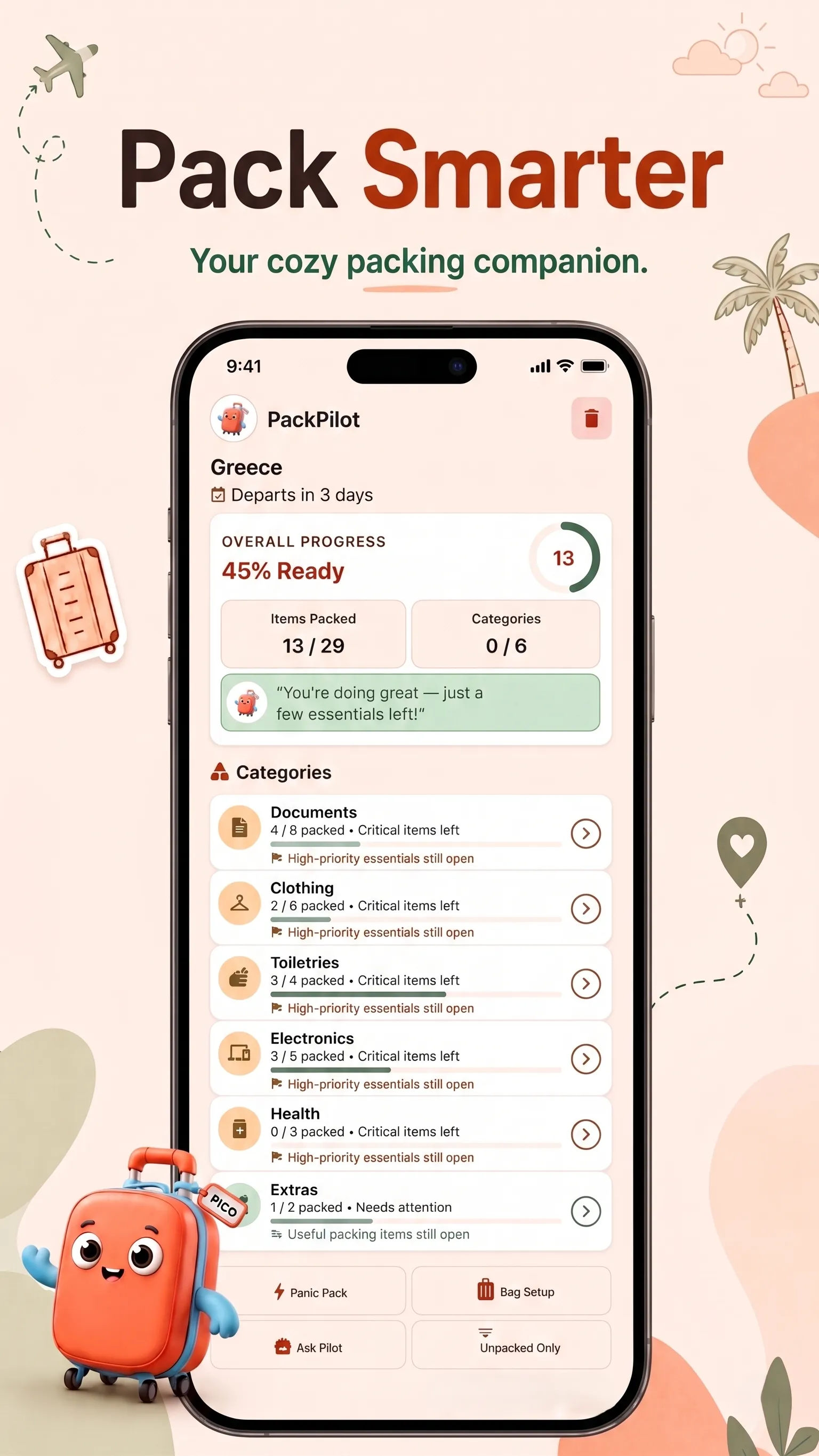 PackPilot Screenshot 4 - Pico Travel Assistant Chat